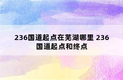 236国道起点在芜湖哪里 236国道起点和终点